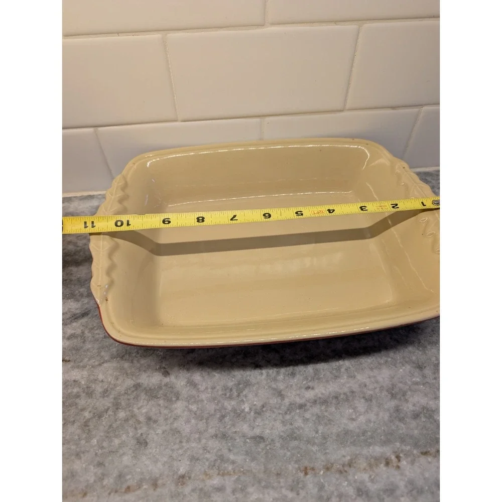 Nantucket Oven Dish,‎ Red Leaf Designed Handles